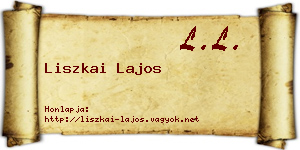 Liszkai Lajos névjegykártya